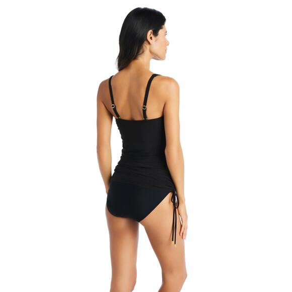 NWT Beyond Control Black Draped V-Neck Swimdress One-Piece – Size 8 - Picture 4 of 15